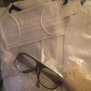 Protective Gear Set with Black Glasses and White Mask